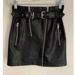Topshop Leather Biker Skirt